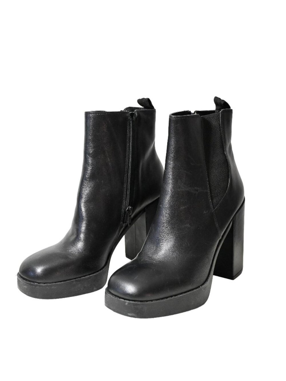 Gianni Bini Ankle Heeled Leather Boots - sz 9